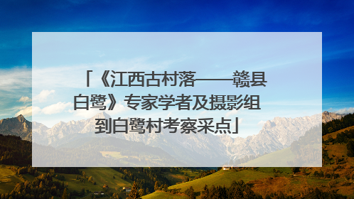 《江西古村落——赣县白鹭》专家学者及摄影组到白鹭村考察采点