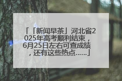 「新闻早茶」河北省2025年高考顺利结束，6月25日左右可查成绩，还有这些热点……