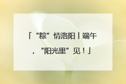 “粽”情洛阳丨端午，“阳光里”见！
