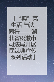 “典”亮生活 与法同行——湖北省松滋市司法局开展民法典宣传系列活动