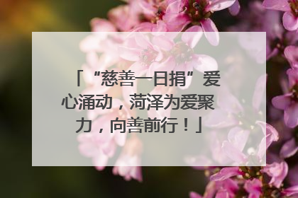 “慈善一日捐”爱心涌动，菏泽为爱聚力，向善前行！