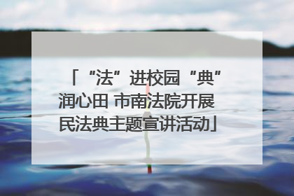 “法”进校园“典”润心田 市南法院开展民法典主题宣讲活动