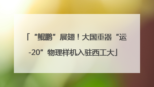 “鲲鹏”展翅！大国重器“运-20”物理样机入驻西工大