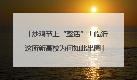 炒鸡节上“整活”！临沂这所新高校为何如此出圈