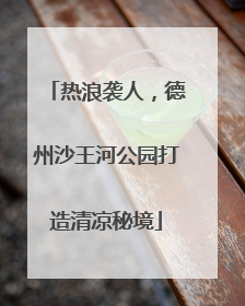 热浪袭人，德州沙王河公园打造清凉秘境