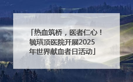 热血筑桥，医者仁心！毓璜顶医院开展2025年世界献血者日活动