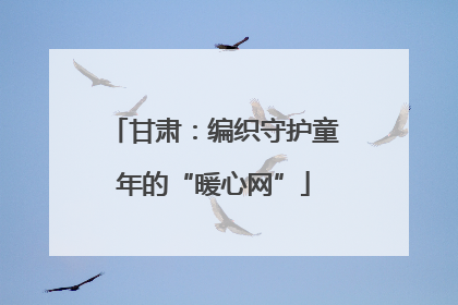 甘肃：编织守护童年的“暖心网”