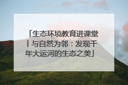 生态环境教育进课堂丨与自然为邻：发现千年大运河的生态之美