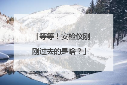 等等！安检仪刚刚过去的是啥？