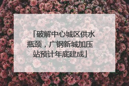 破解中心城区供水瓶颈，广钢新城加压站预计年底建成