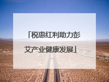税惠红利助力彭艾产业健康发展