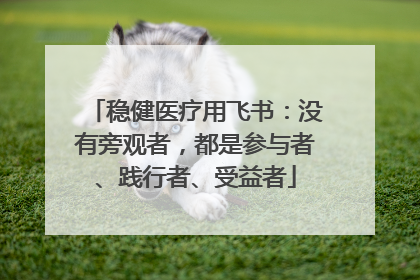 稳健医疗用飞书：没有旁观者，都是参与者、践行者、受益者
