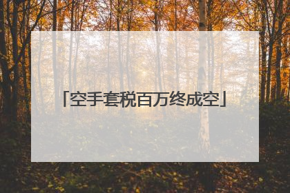 空手套税百万终成空