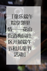 童乐端午 粽享邻里情——花山街道梅园社区开展端午节和儿童节活动