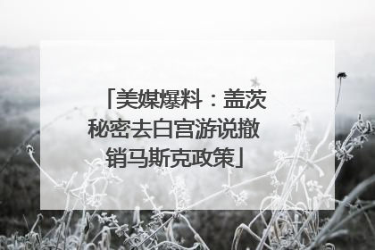 美媒爆料：盖茨秘密去白宫游说撤销马斯克政策