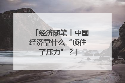 经济随笔丨中国经济靠什么“顶住了压力”？