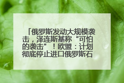 俄罗斯发动大规模袭击，泽连斯基称“可怕的袭击”！欧盟：计划彻底停止进口俄罗斯石油！油价飙涨