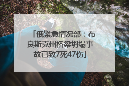 俄紧急情况部：布良斯克州桥梁坍塌事故已致7死47伤