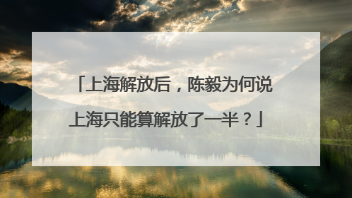 上海解放后，陈毅为何说上海只能算解放了一半？