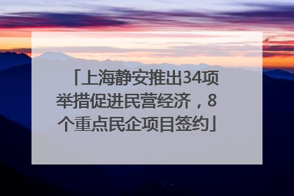 上海静安推出34项举措促进民营经济，8个重点民企项目签约
