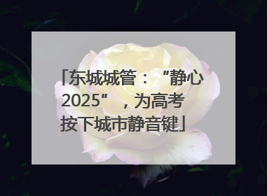 东城城管：“静心2025”，为高考按下城市静音键