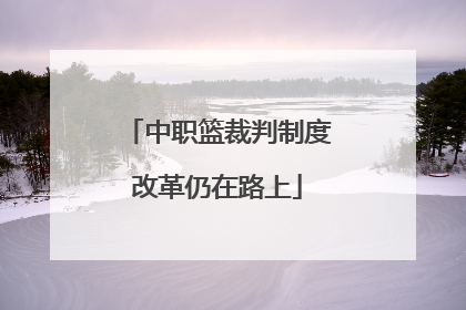 中职篮裁判制度改革仍在路上
