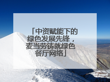 中资赋能下的绿色发展先锋，麦当劳铸就绿色餐厅网络