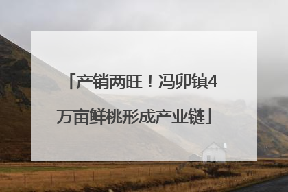 产销两旺！冯卯镇4万亩鲜桃形成产业链