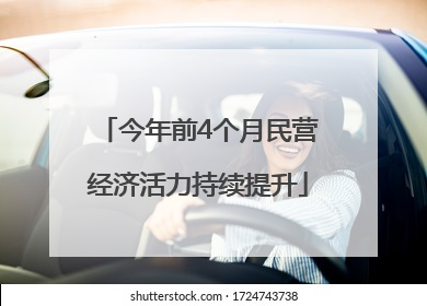 今年前4个月民营经济活力持续提升