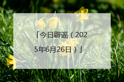 今日辟谣（2025年6月26日）