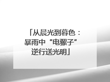 从晨光到暮色：暴雨中“电骡子”逆行送光明