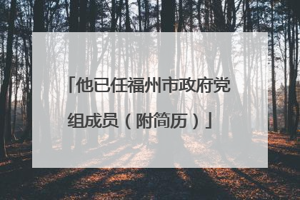 他已任福州市政府党组成员（附简历）
