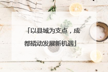 以县域为支点，成都撬动发展新机遇