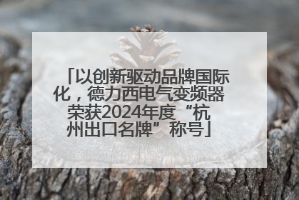 以创新驱动品牌国际化，德力西电气变频器荣获2024年度“杭州出口名牌”称号