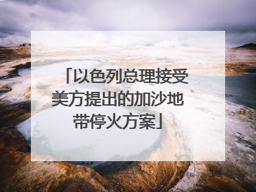 以色列总理接受美方提出的加沙地带停火方案