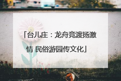台儿庄：龙舟竞渡扬激情 民俗游园传文化