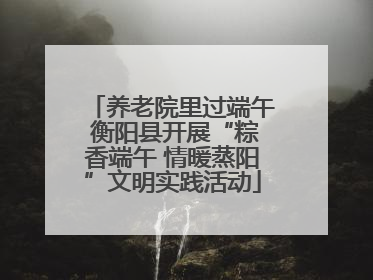 养老院里过端午 衡阳县开展“粽香端午 情暖蒸阳”文明实践活动