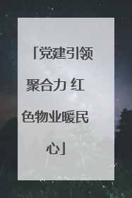 党建引领聚合力 红色物业暖民心