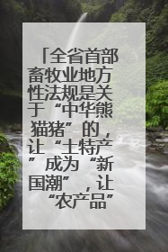 全省首部畜牧业地方性法规是关于“中华熊猫猪”的，让“土特产”成为“新国潮”，让“农产品”升格为“城市IP”
