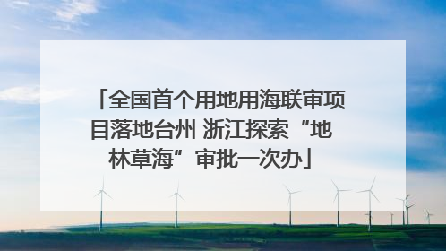 全国首个用地用海联审项目落地台州 浙江探索“地林草海”审批一次办