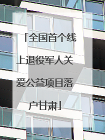 全国首个线上退役军人关爱公益项目落户甘肃
