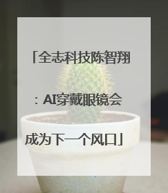 全志科技陈智翔：AI穿戴眼镜会成为下一个风口