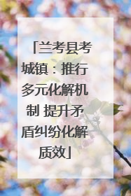 兰考县考城镇：推行多元化解机制 提升矛盾纠纷化解质效