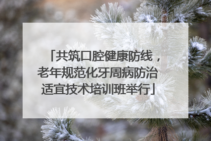 共筑口腔健康防线，老年规范化牙周病防治适宜技术培训班举行