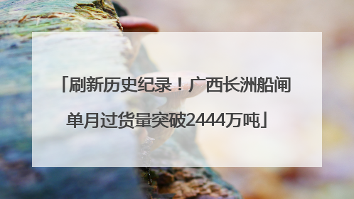 刷新历史纪录！广西长洲船闸单月过货量突破2444万吨