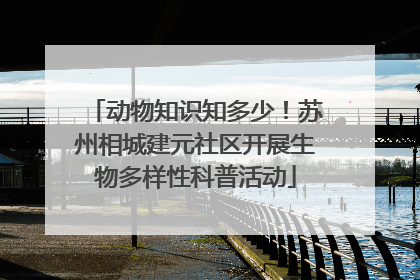 动物知识知多少！苏州相城建元社区开展生物多样性科普活动