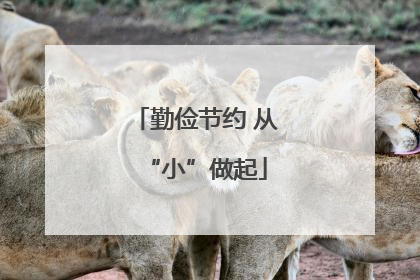 勤俭节约 从“小”做起