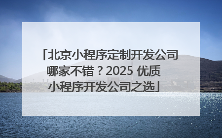 北京小程序定制开发公司哪家不错？2025 优质小程序开发公司之选