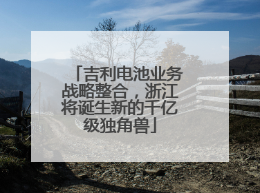 吉利电池业务战略整合，浙江将诞生新的千亿级独角兽