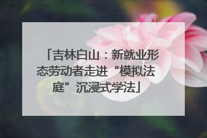 吉林白山：新就业形态劳动者走进“模拟法庭”沉浸式学法